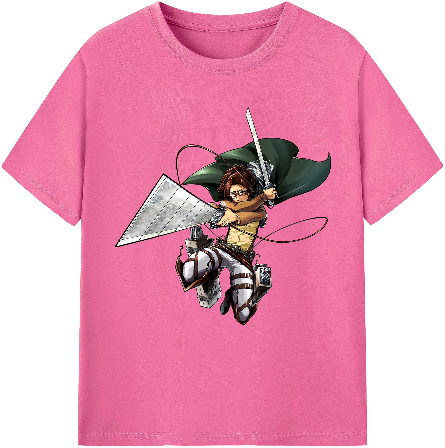 （画像用） 進撃の巨人 ハンジ·ゾエ Attack on Titan Hanji Zoe レディースカジュアルプリントTシャツ（綿100％）